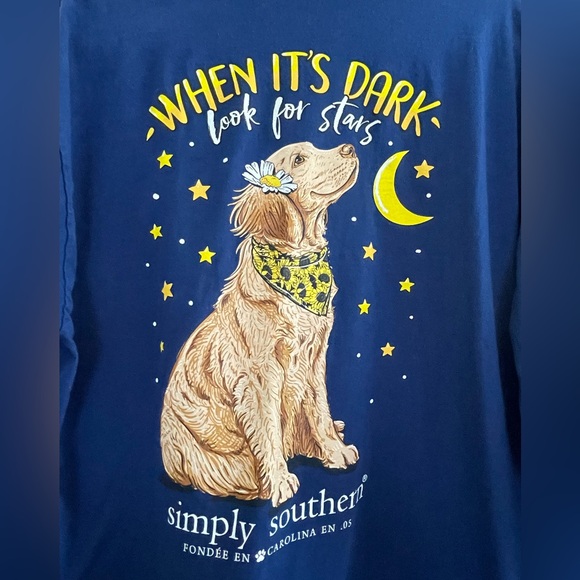 SOLD imply Southern Navy Dog Star Sweatshirt When It’s Dark Look For Stars XL - Picture 2 of 6